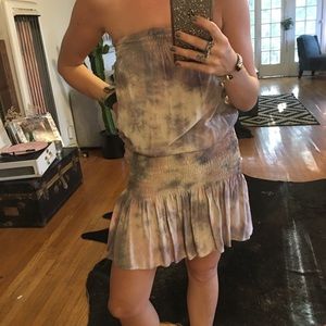 Planet Blue Blue Life Tie Dye Strapless Dress - XS